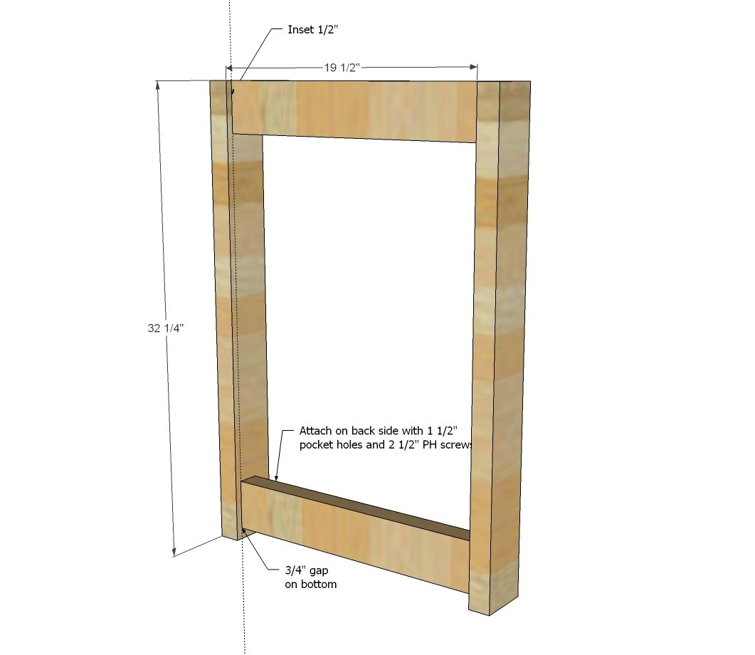 Rustic X Small Rolling Kitchen Island — step 1
