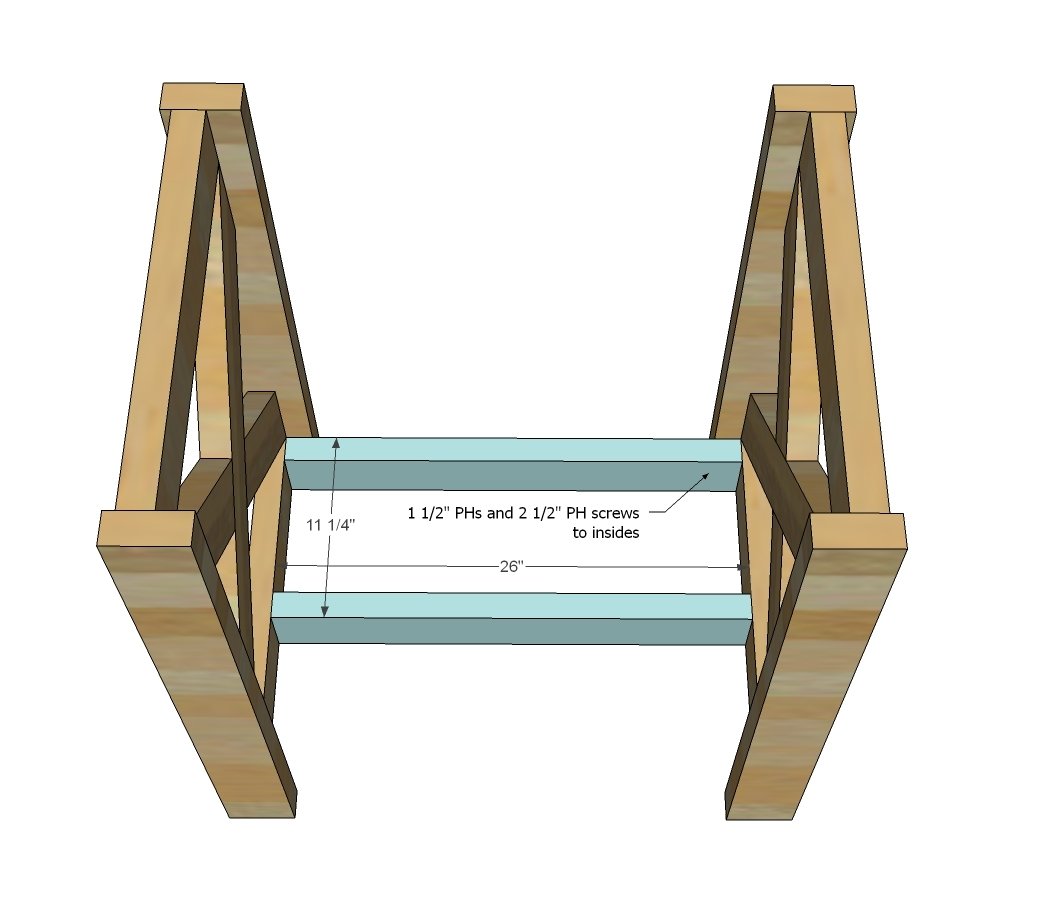 Rustic X Small Rolling Kitchen Island — step 3
