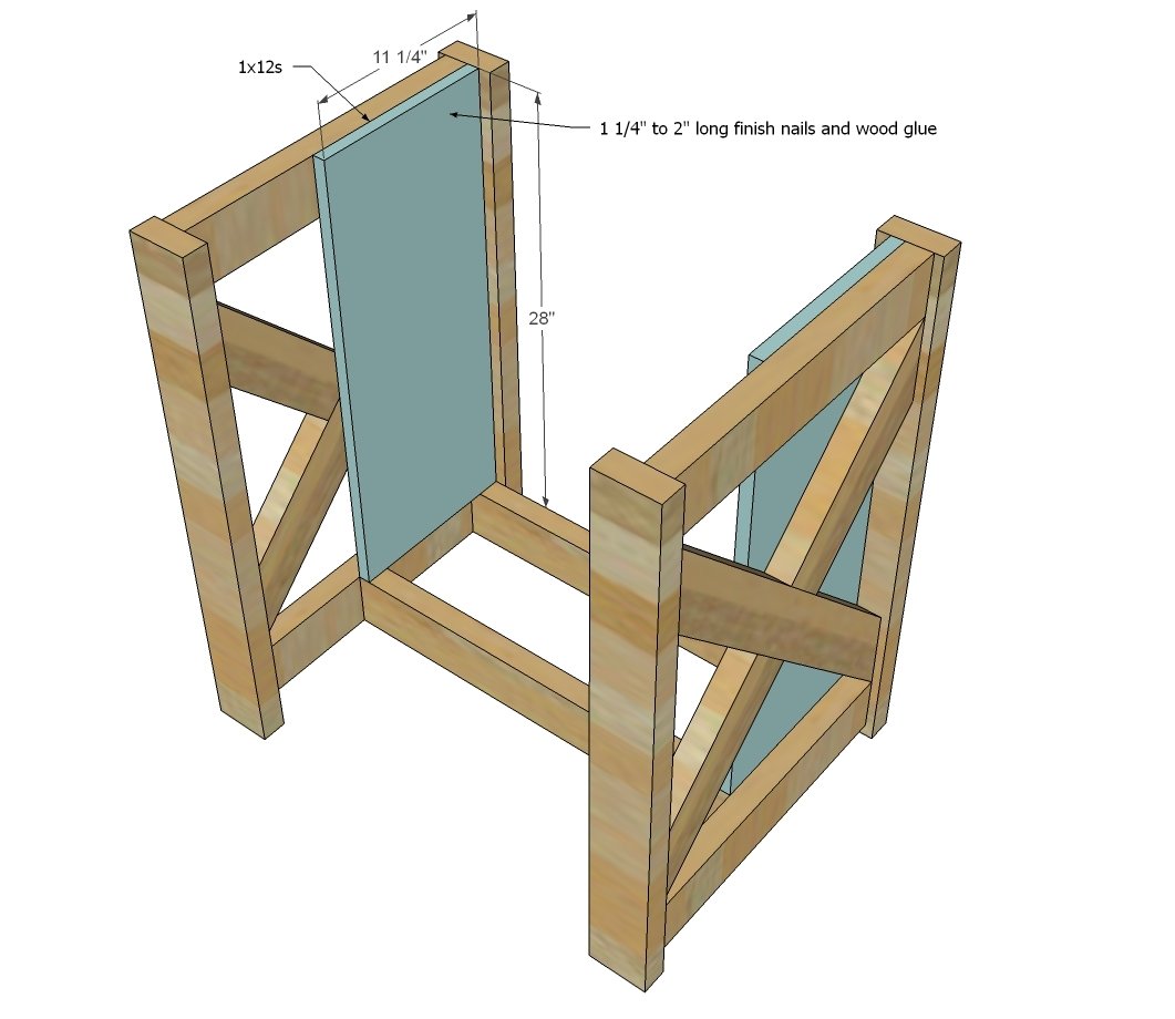 Rustic X Small Rolling Kitchen Island — step 4
