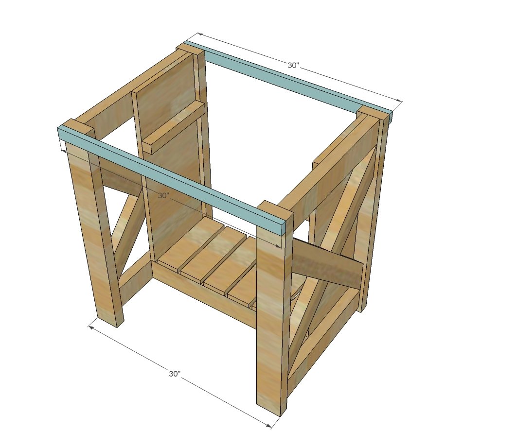 Rustic X Small Rolling Kitchen Island — step 7