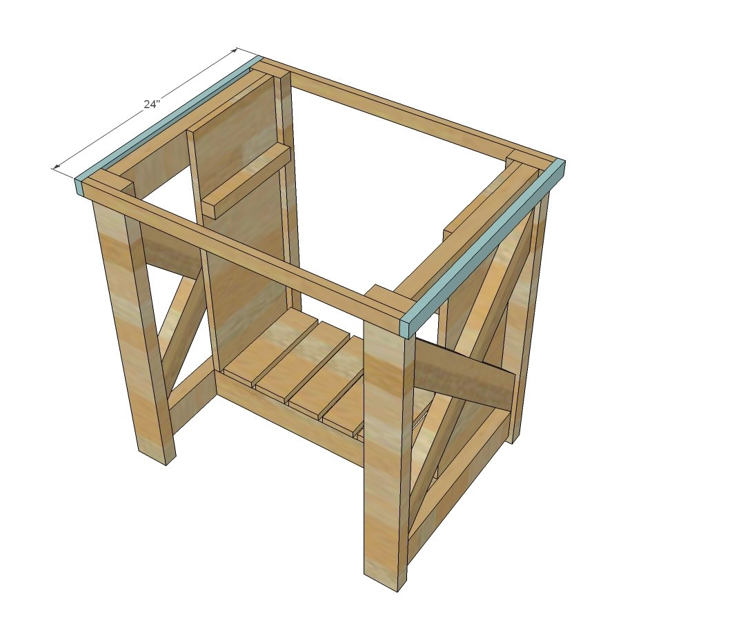 Rustic X Small Rolling Kitchen Island — step 8
