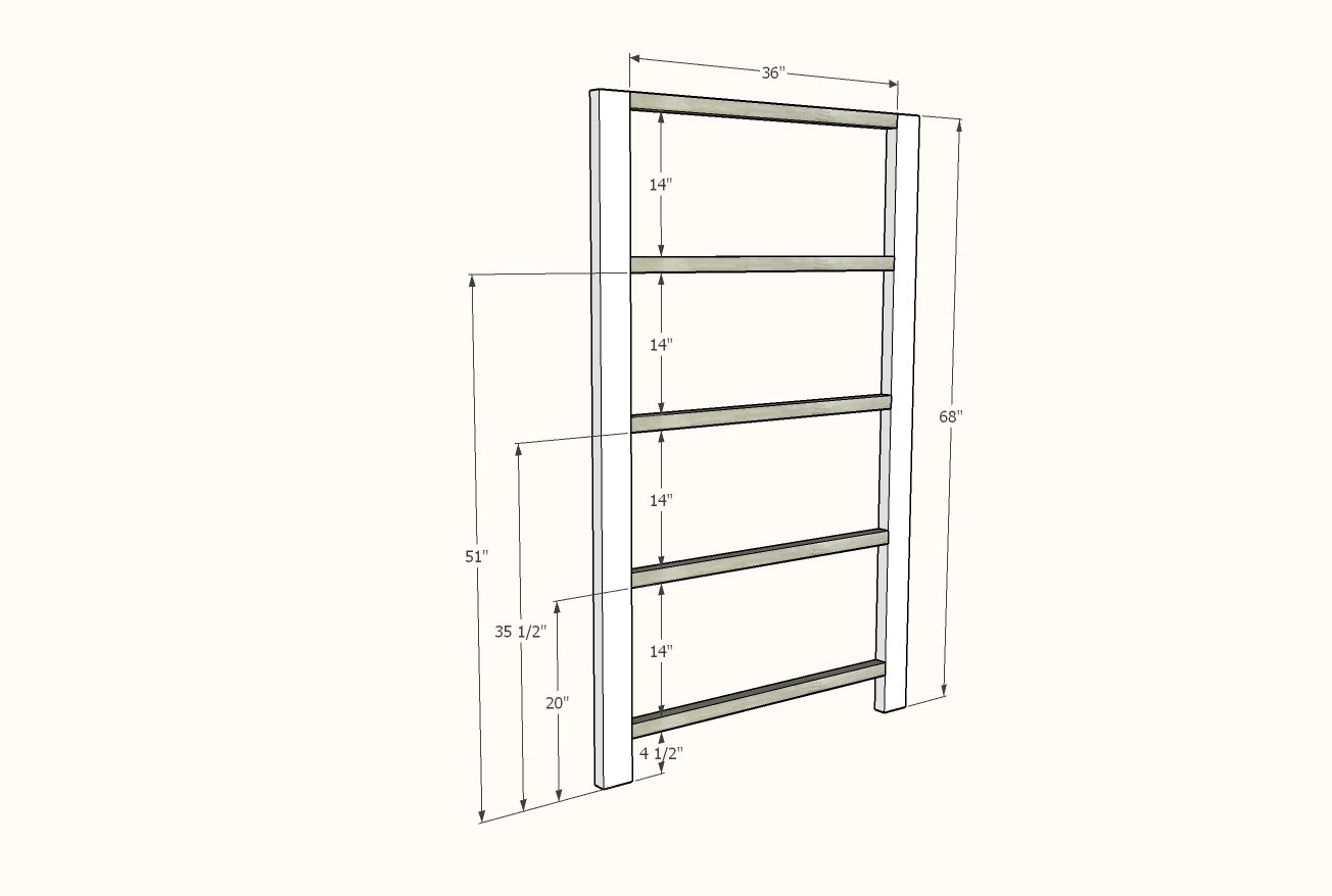 Rustic X Tall Bookshelf — step 1