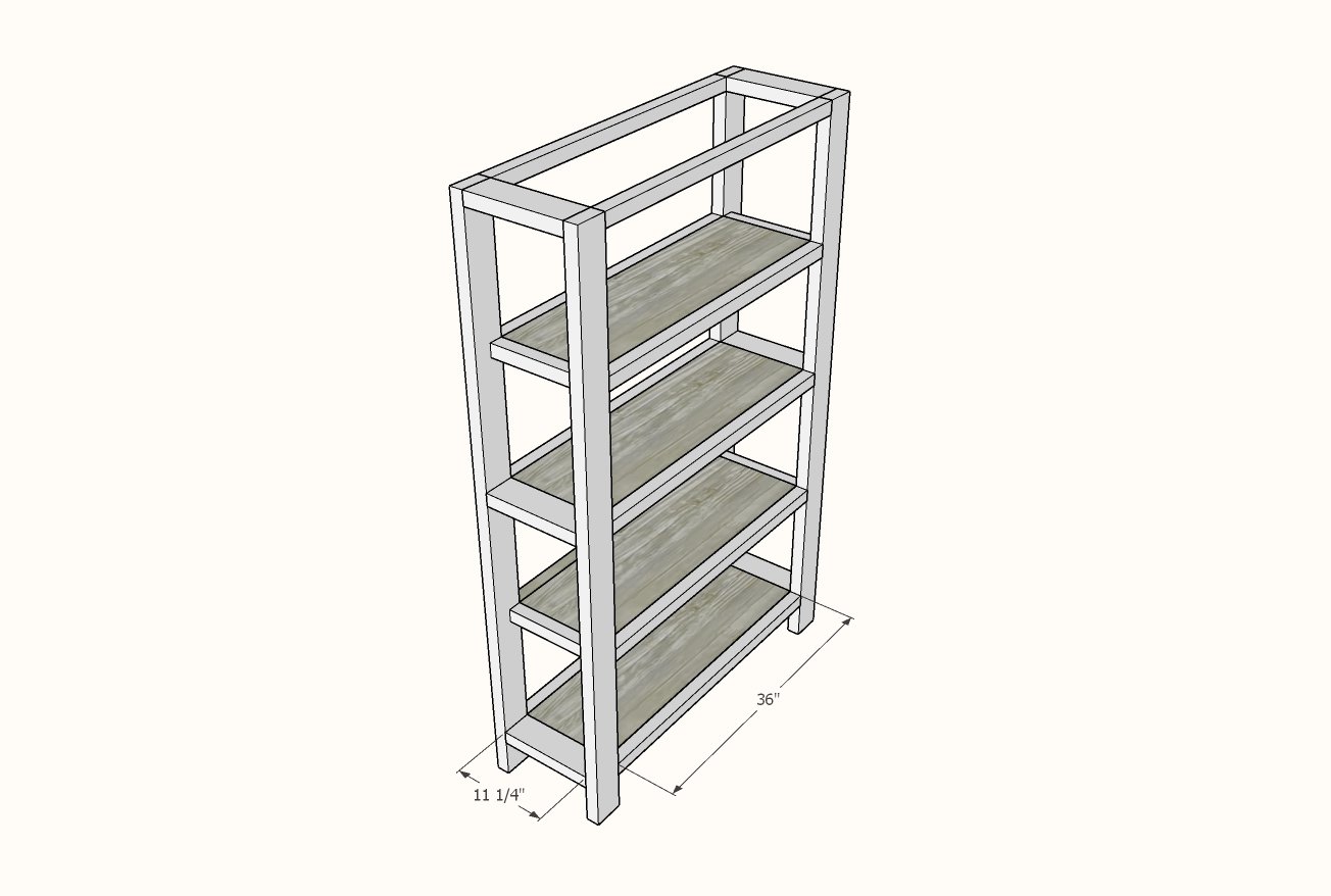 Rustic X Tall Bookshelf — step 3