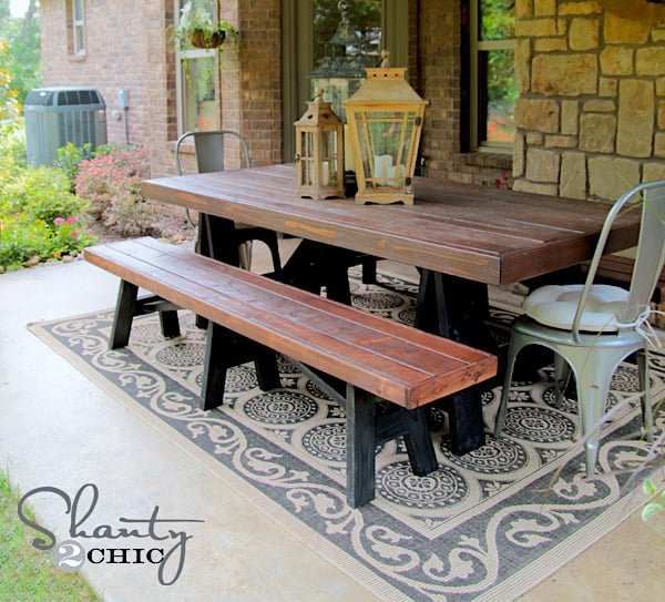 Sawhorse Outdoor Bench