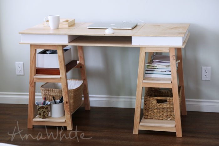 Sawhorse Storage Leg Desk