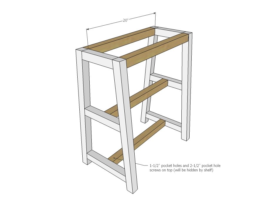 Sawhorse Storage Leg Desk — step 2