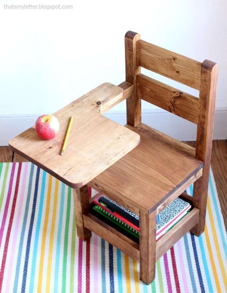 Schoolhouse Chair with Writing Pad Desk