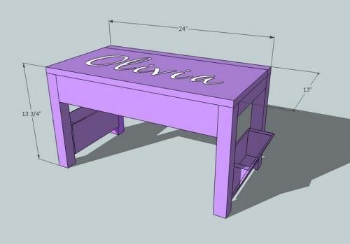 Scrap Lap Desk dimension diagram 1