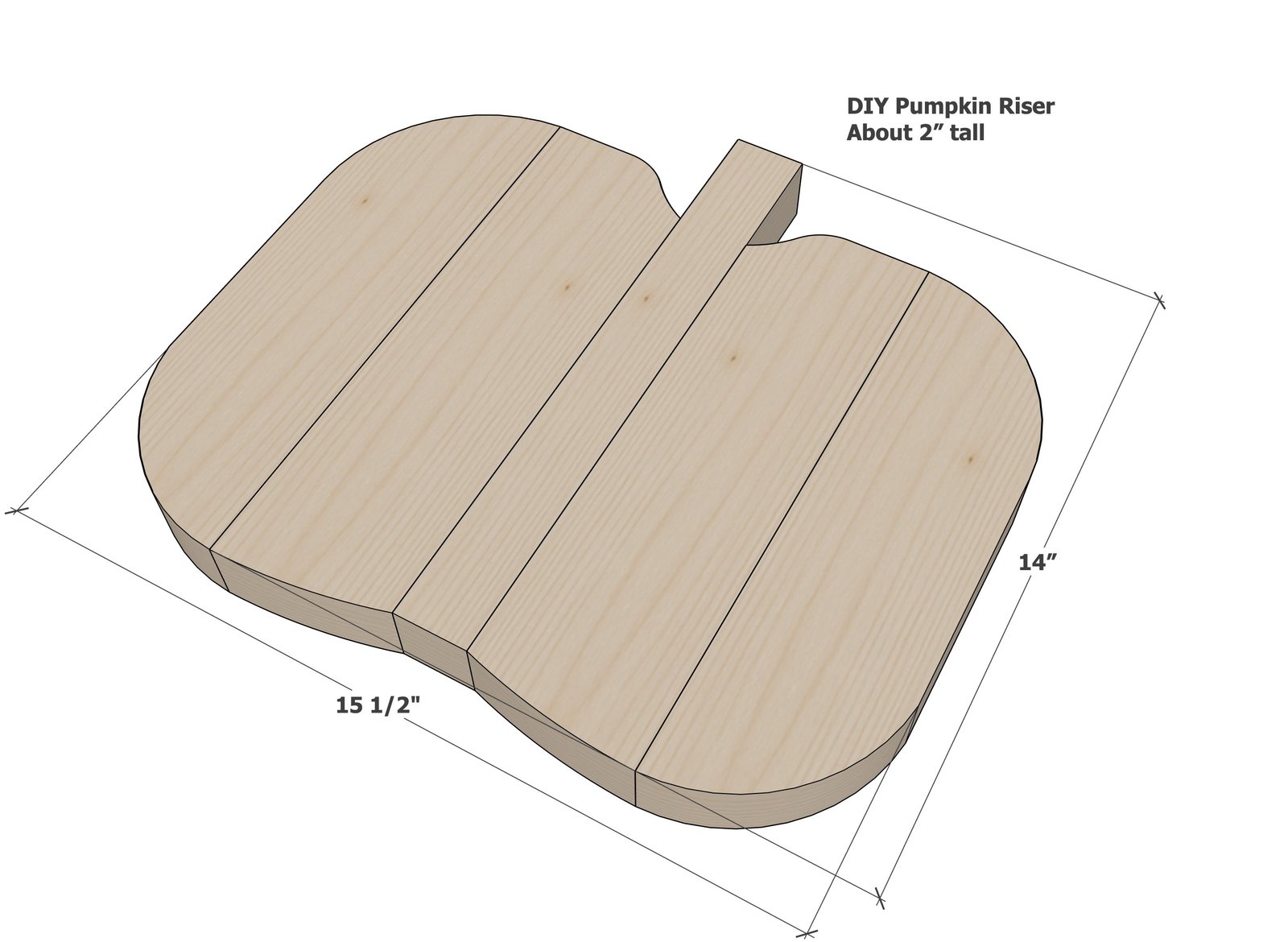 Scrap Wood Pumpkin Riser dimension diagram 1