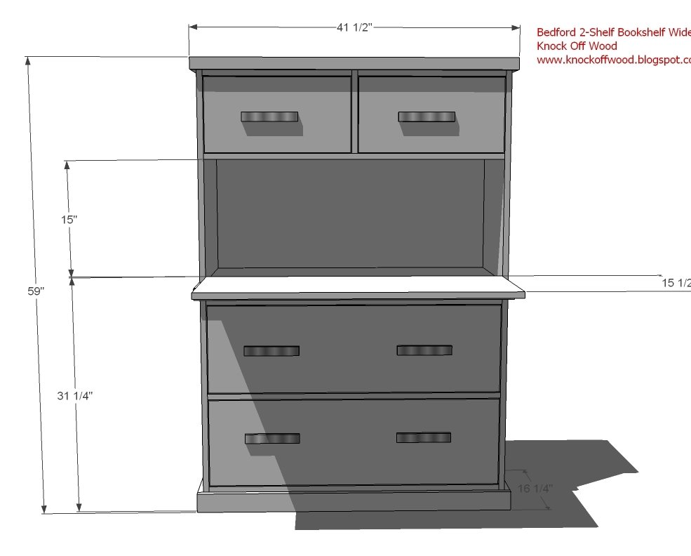 Secretary from the Modular Office Collection dimension diagram 1