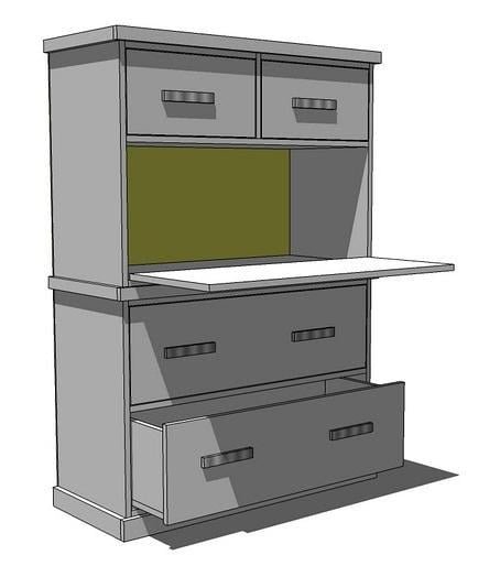 Secretary from the Modular Office Collection — step 1