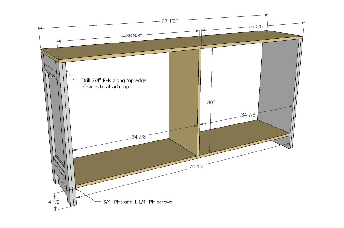 Shanty Sideboard — step 2