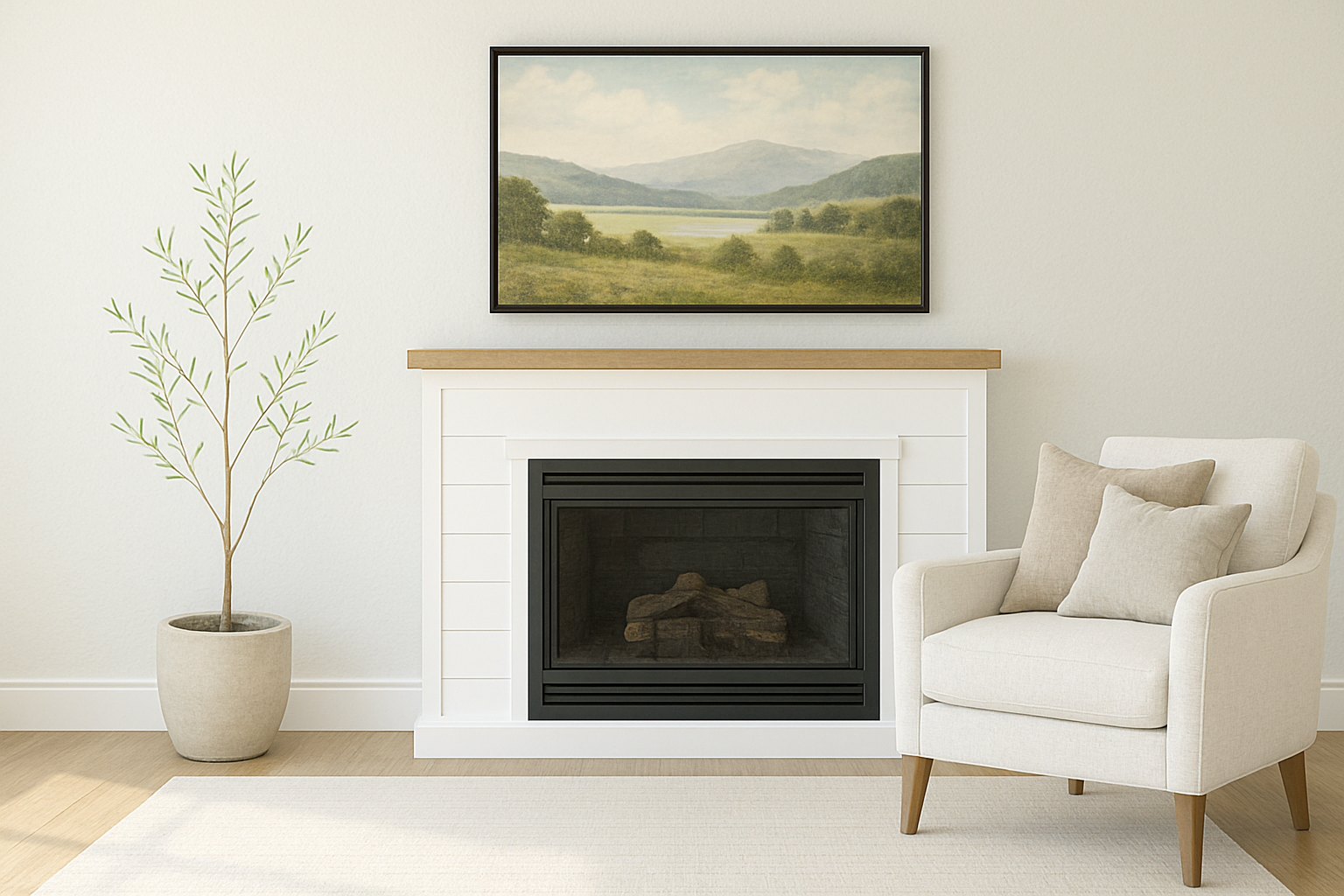 Shiplap Fireplace TV Stand