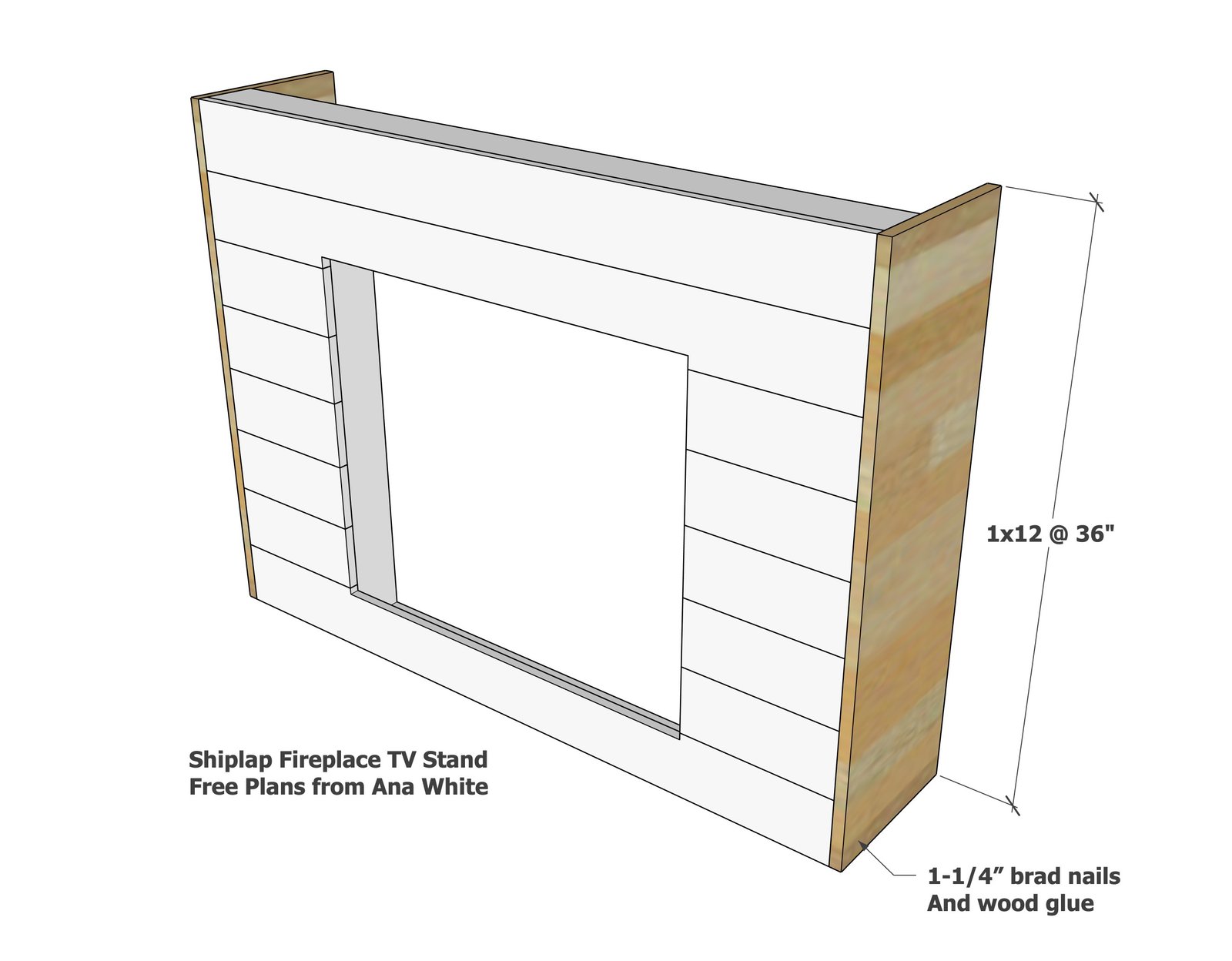 Shiplap Fireplace TV Stand — step 3