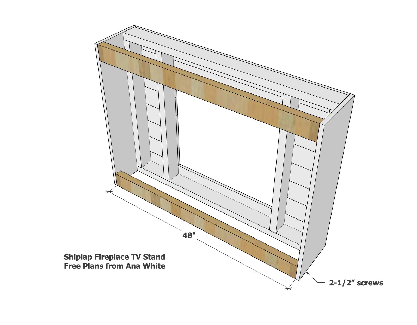 Shiplap Fireplace TV Stand — step 4