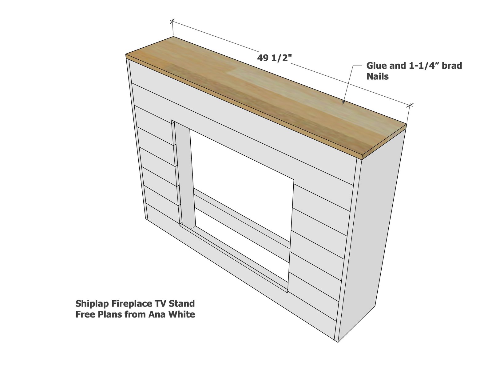 Shiplap Fireplace TV Stand — step 5