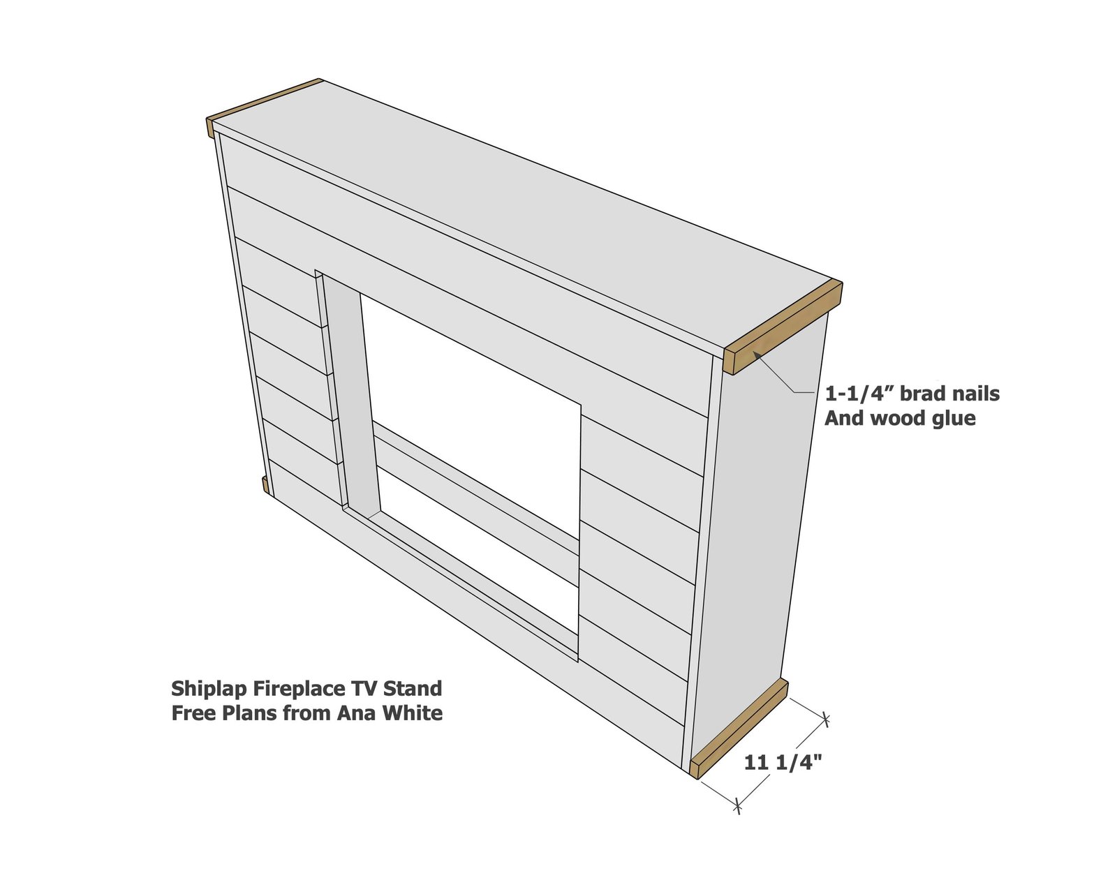 Shiplap Fireplace TV Stand — step 6