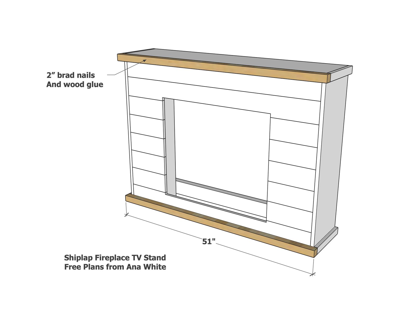 Shiplap Fireplace TV Stand — step 7