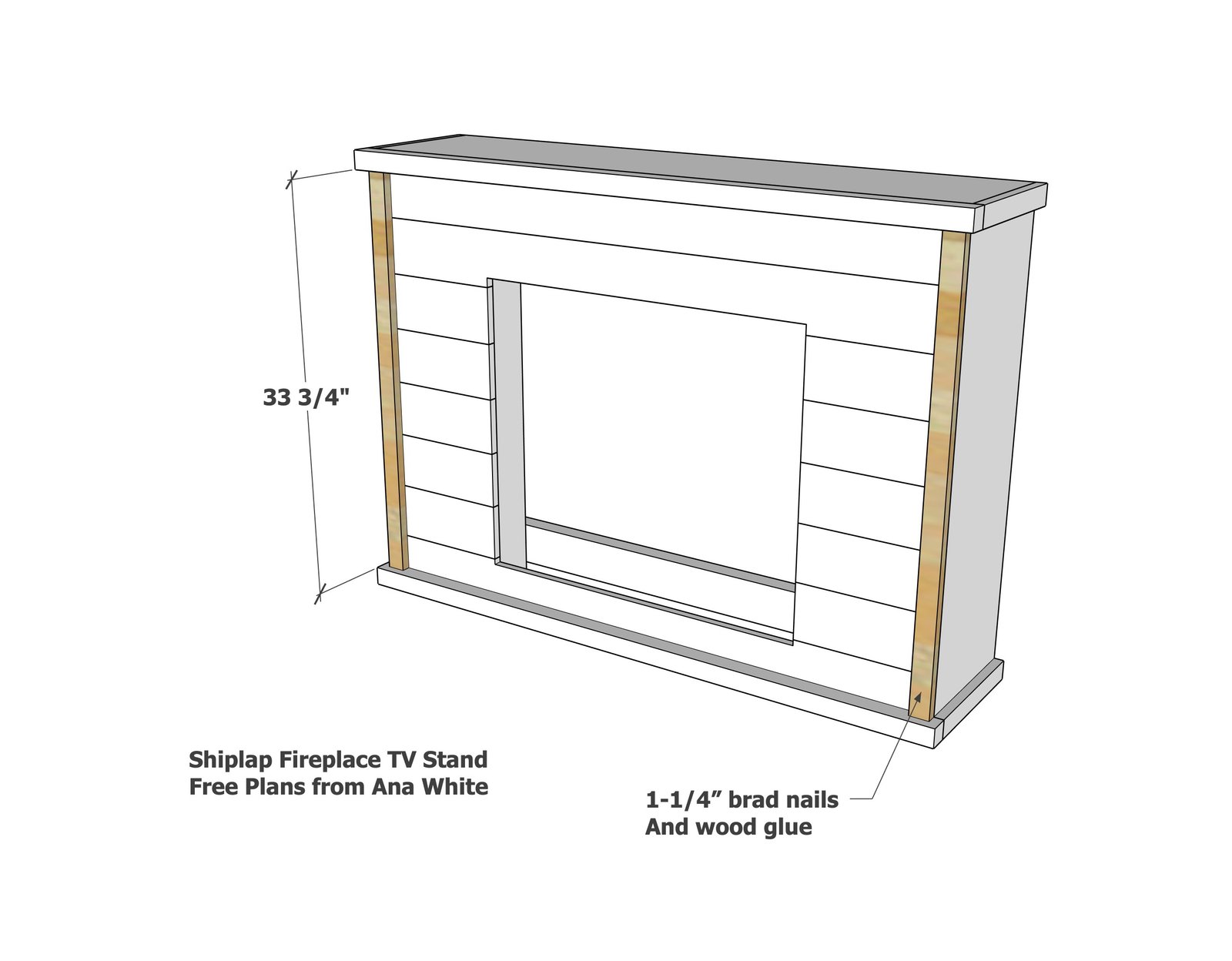 Shiplap Fireplace TV Stand — step 8