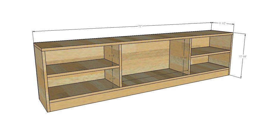 Shoe Bench Front with Hidden Storage at Back dimension diagram 1