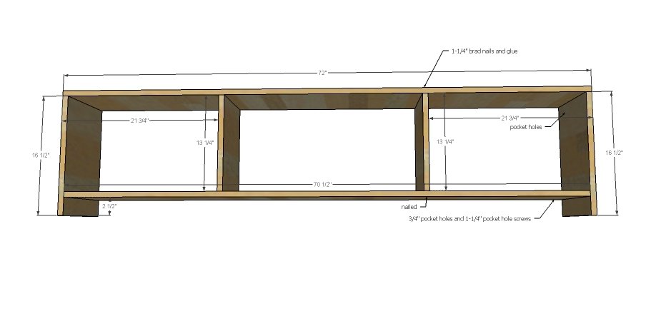 Shoe Bench Front with Hidden Storage at Back — step 1