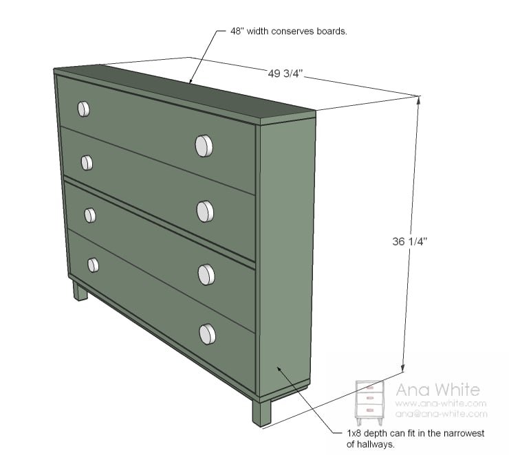 Shoe Dresser dimension diagram 1