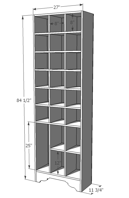 Shoe Shrine Shelves dimension diagram 1