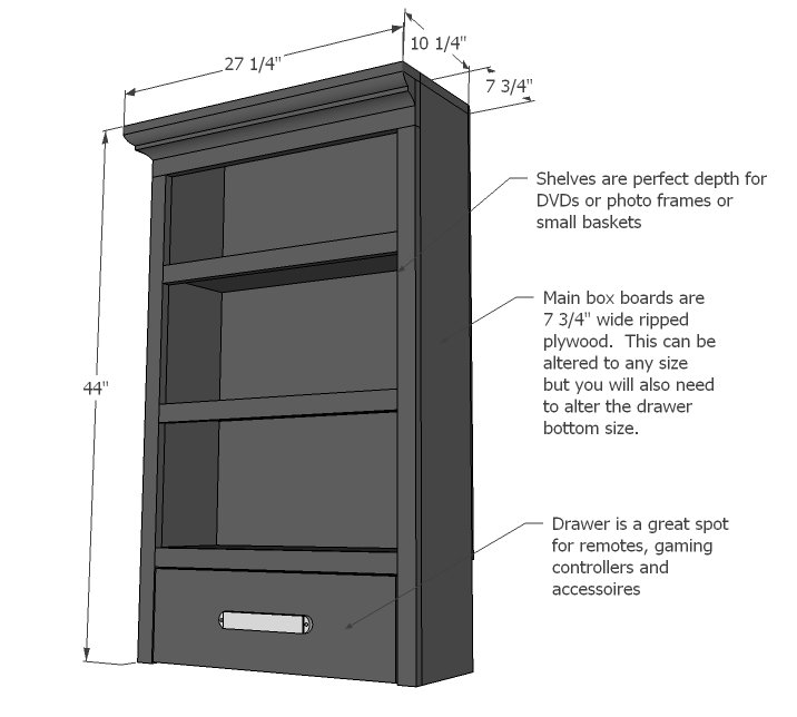 Side Hutch (Rebecca Media Suite) dimension diagram 1