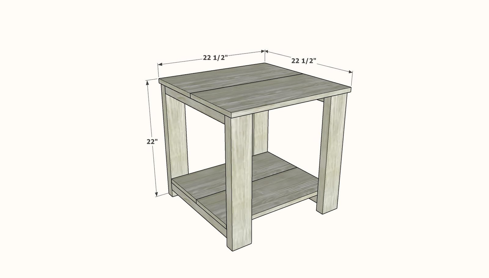 Side Table or Nightstand [Super Simple Collection] dimension diagram 1