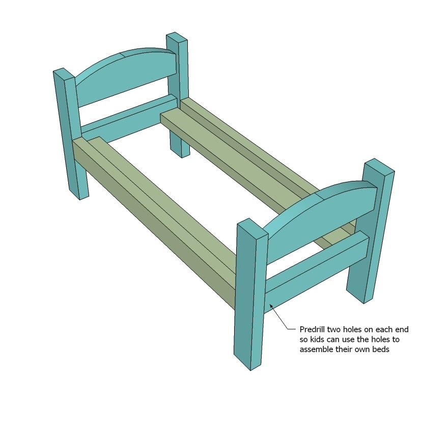 Simple 18 Inch Doll Bed — step 3