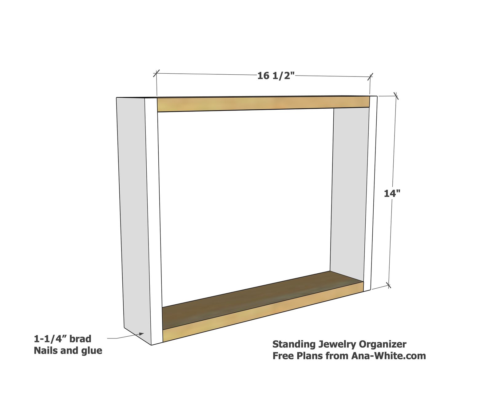 Simple 1x4 Jewelry Organizer Shelf — step 1