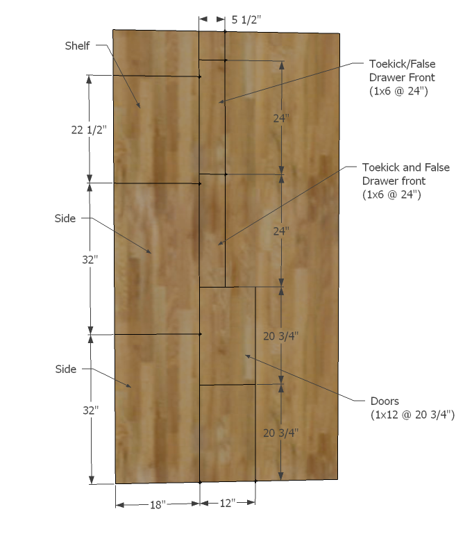 Simple 24" Bath Vanity — step 1