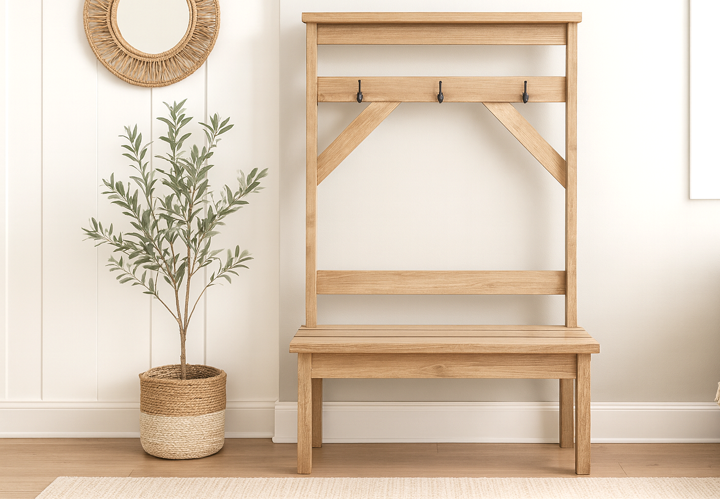 Simple 2x Lumber Hall Tree