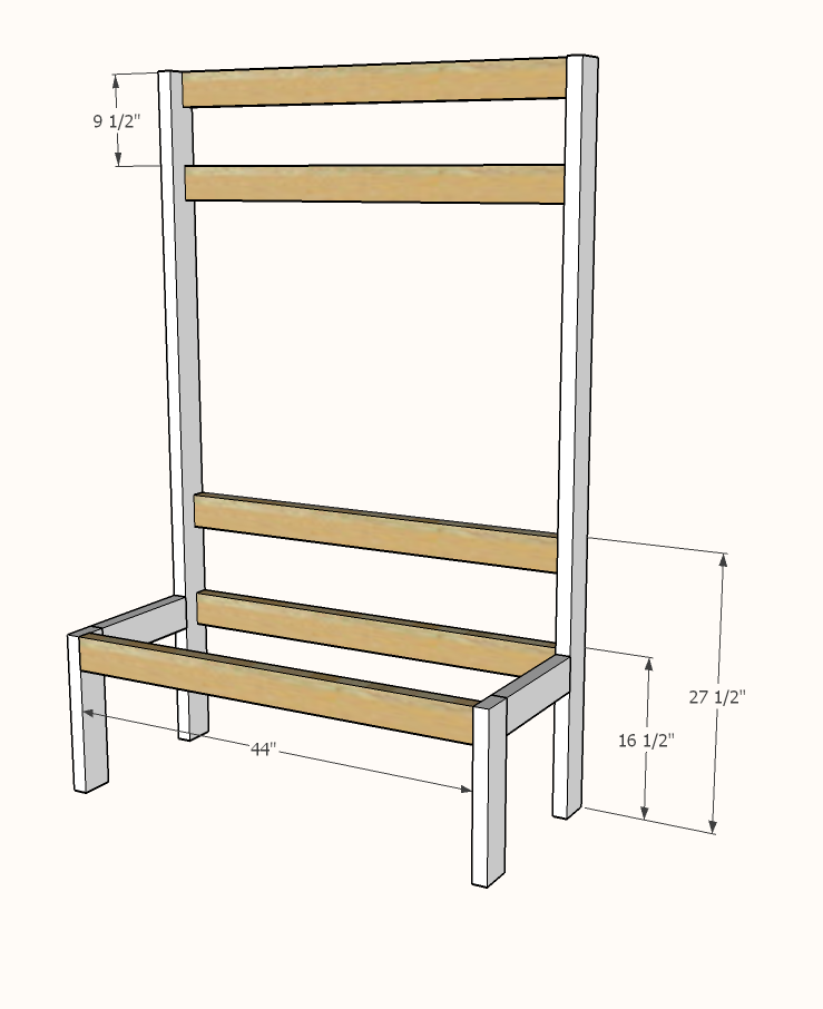 Simple 2x Lumber Hall Tree — step 2
