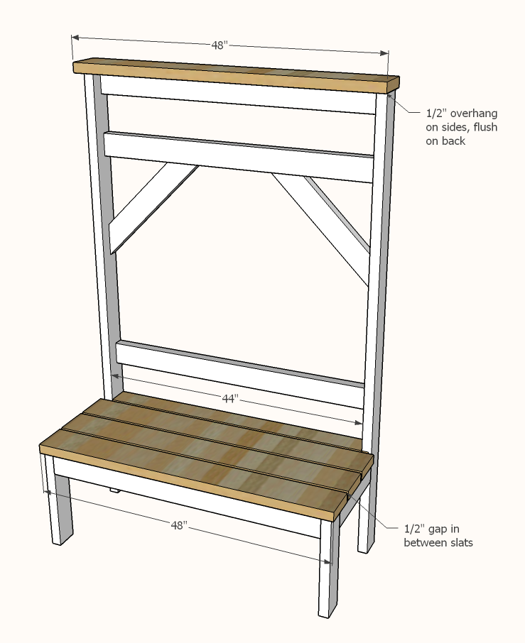 Simple 2x Lumber Hall Tree — step 4