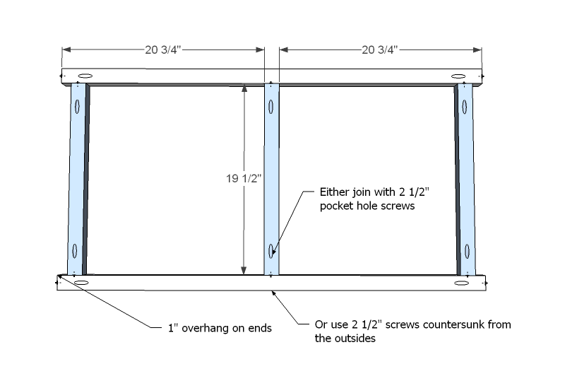 Simple 2x2 Framed Outdoor Coffee Table — step 1