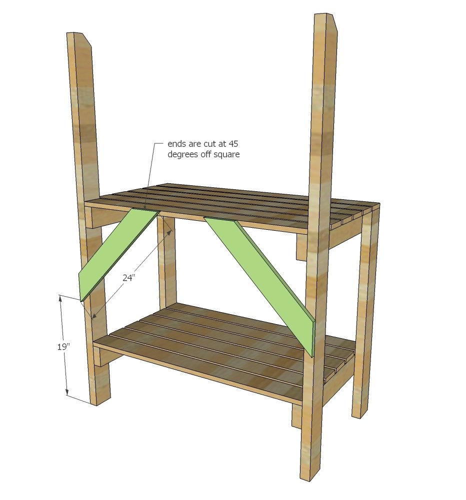 Simple 2x4 Potting Bench with Slatted Back — step 4