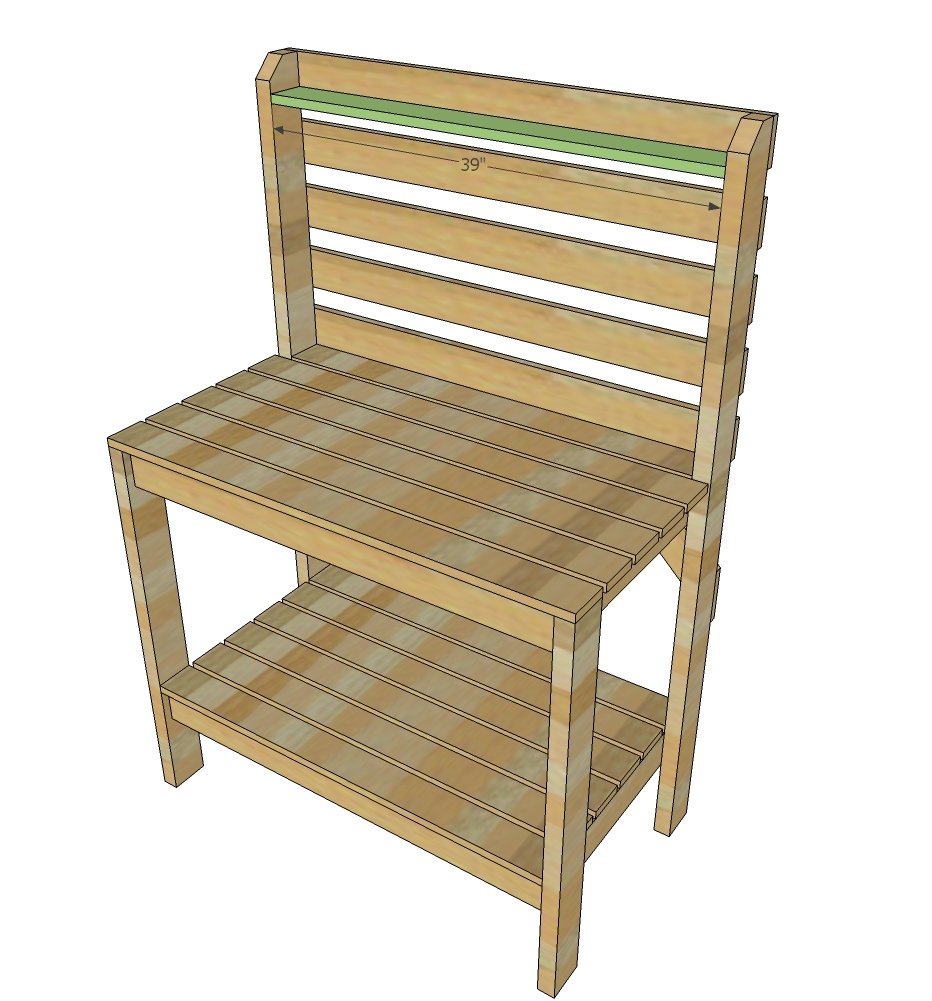 Simple 2x4 Potting Bench with Slatted Back — step 6