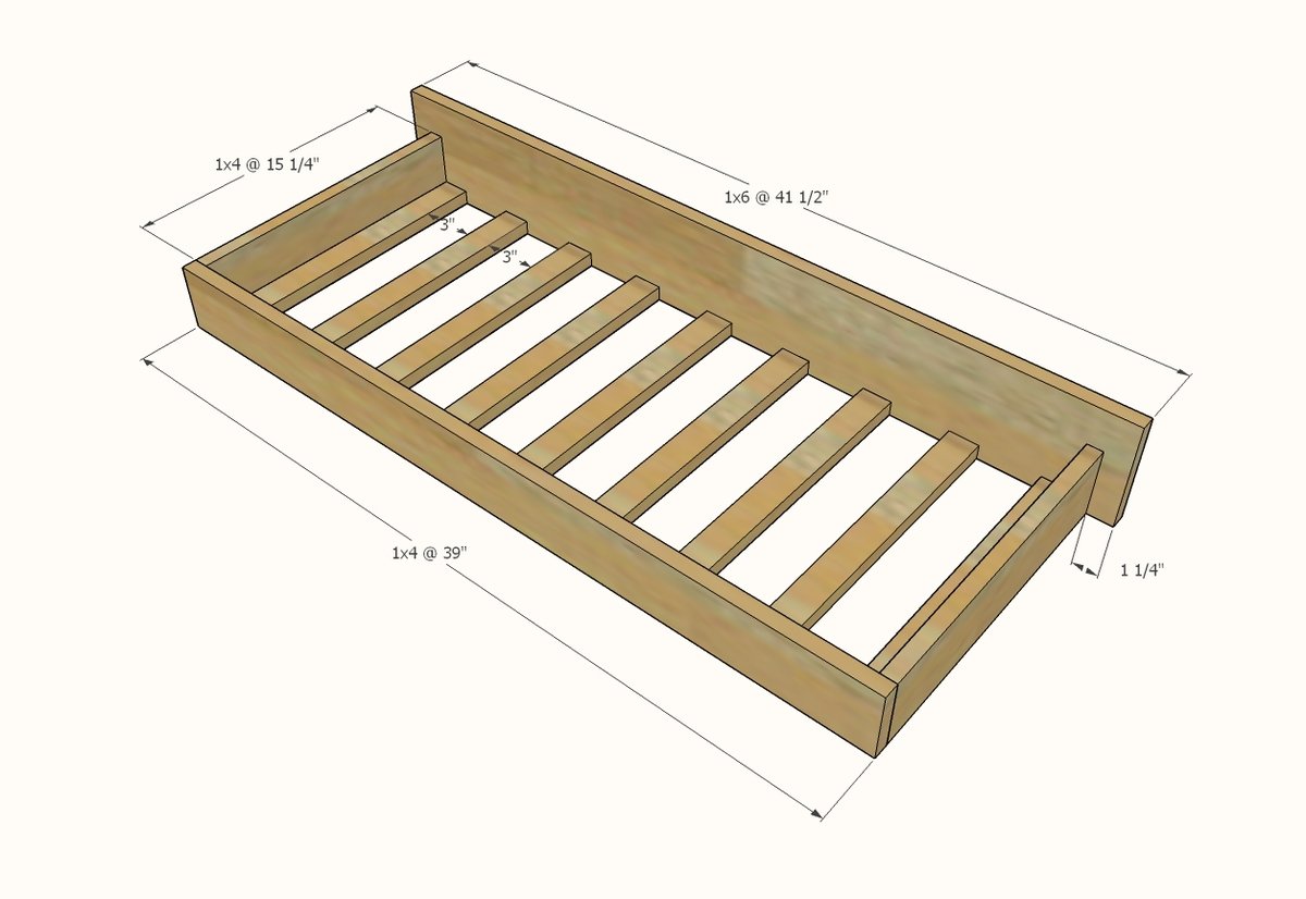Simple Bench with Hidden Boot Storage — step 3