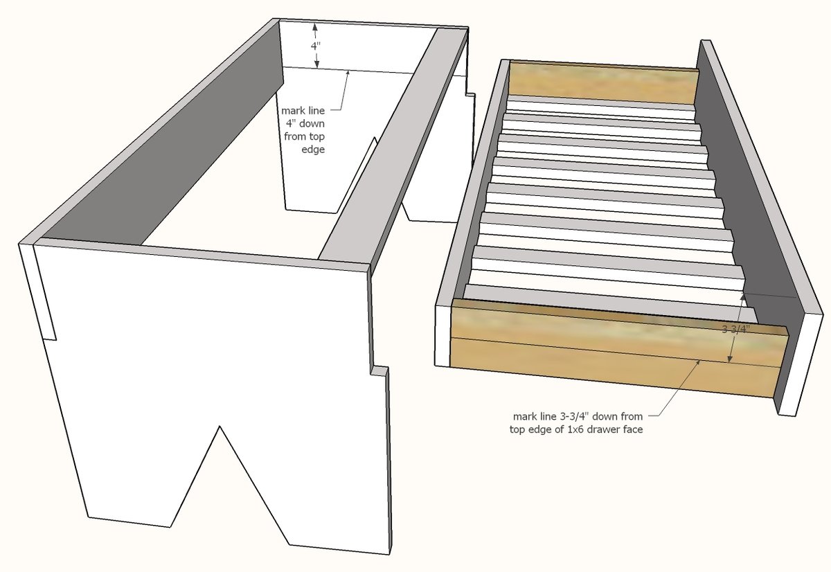 Simple Bench with Hidden Boot Storage — step 4
