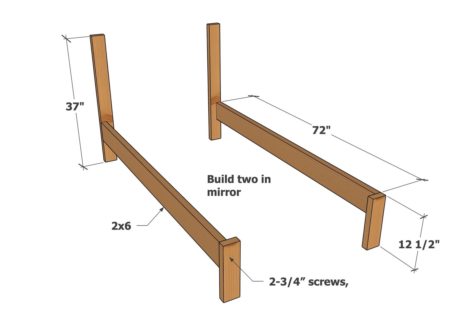 Simple Build Bed Frame in All Mattress Sizes — step 1