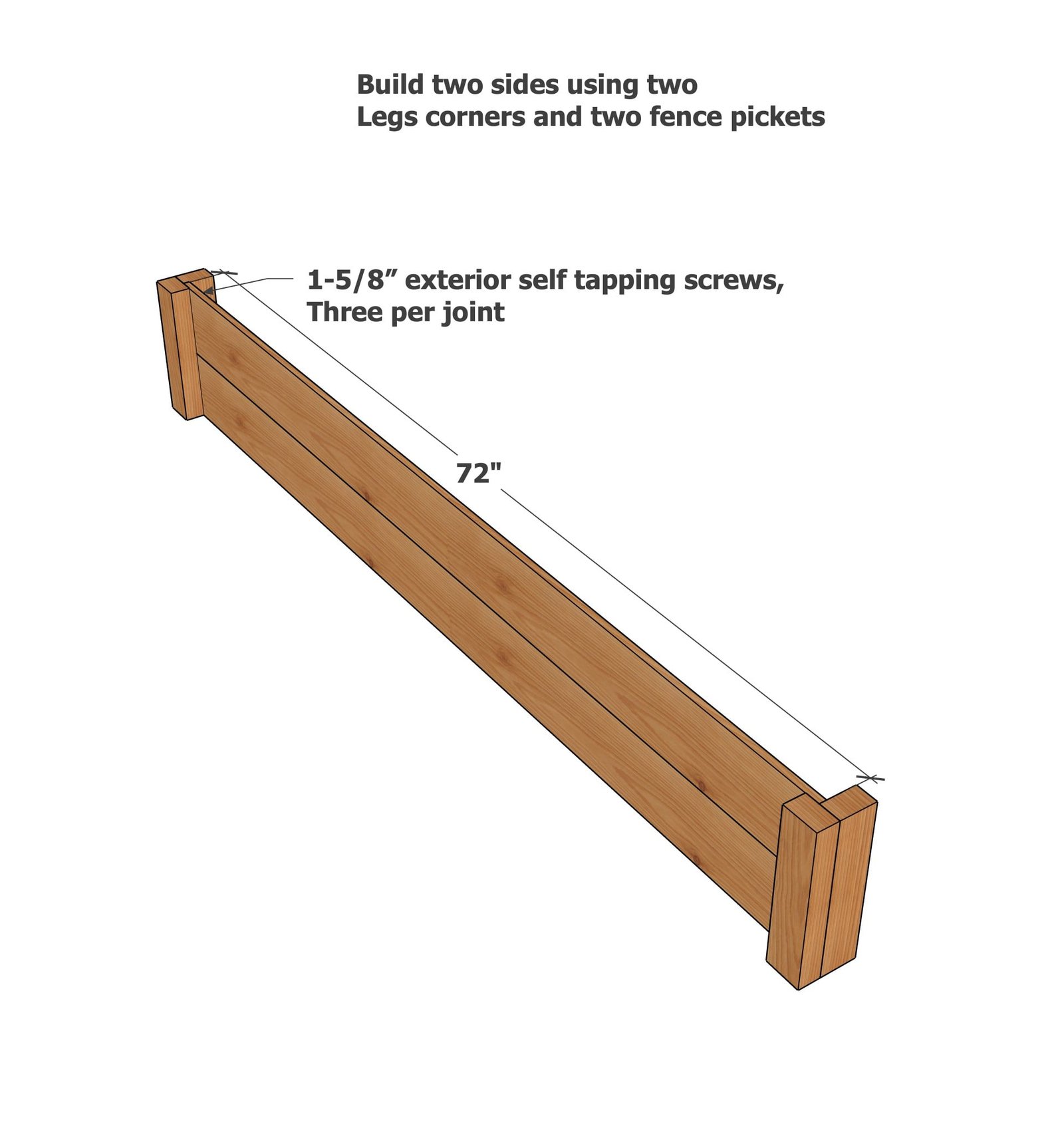 Simple Cedar Raised Garden Bed Plan (Made with Fence Pickets) — step 2