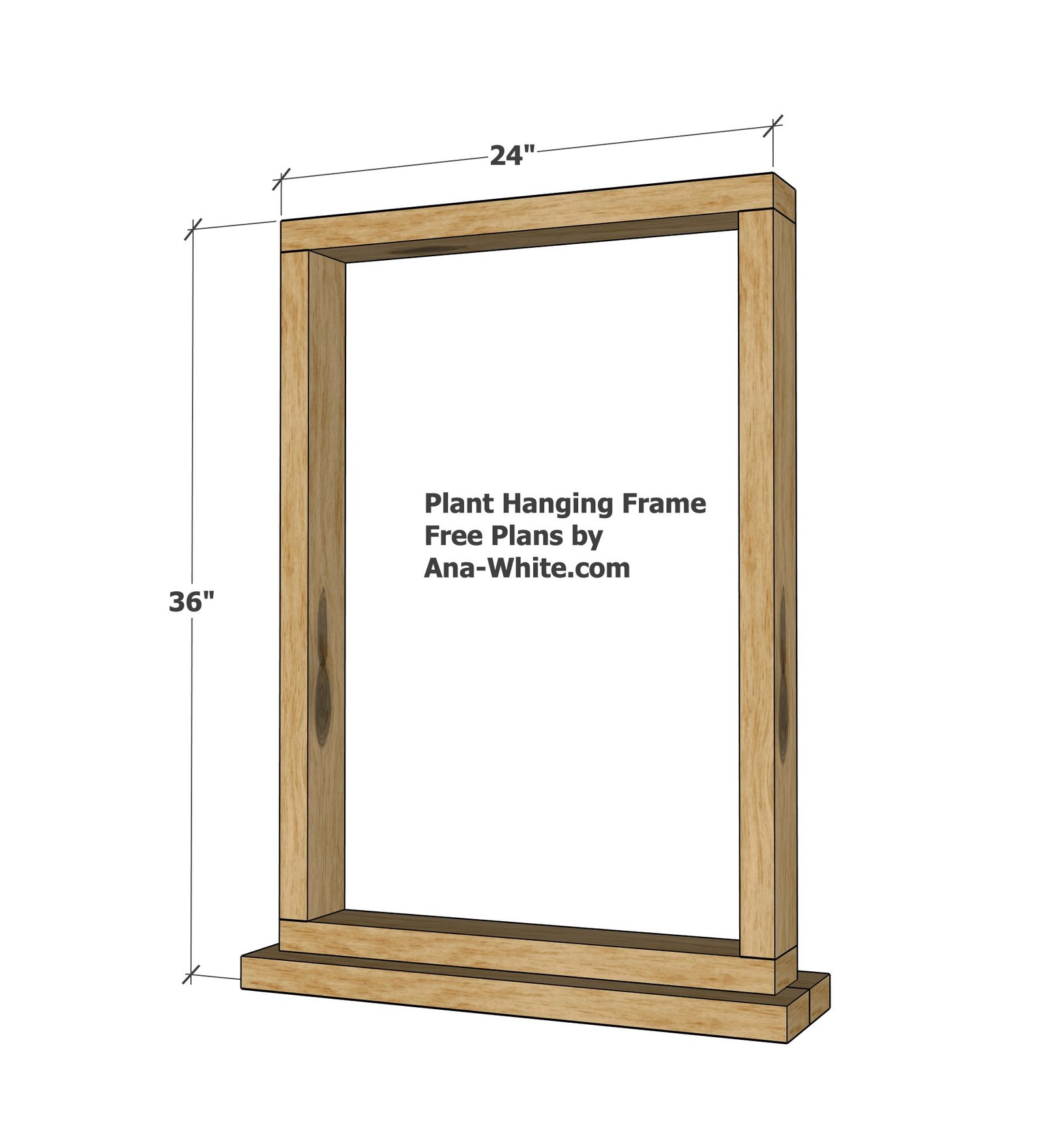 Simple Hanging Plant Stand Made From Just 2x4s dimension diagram 1