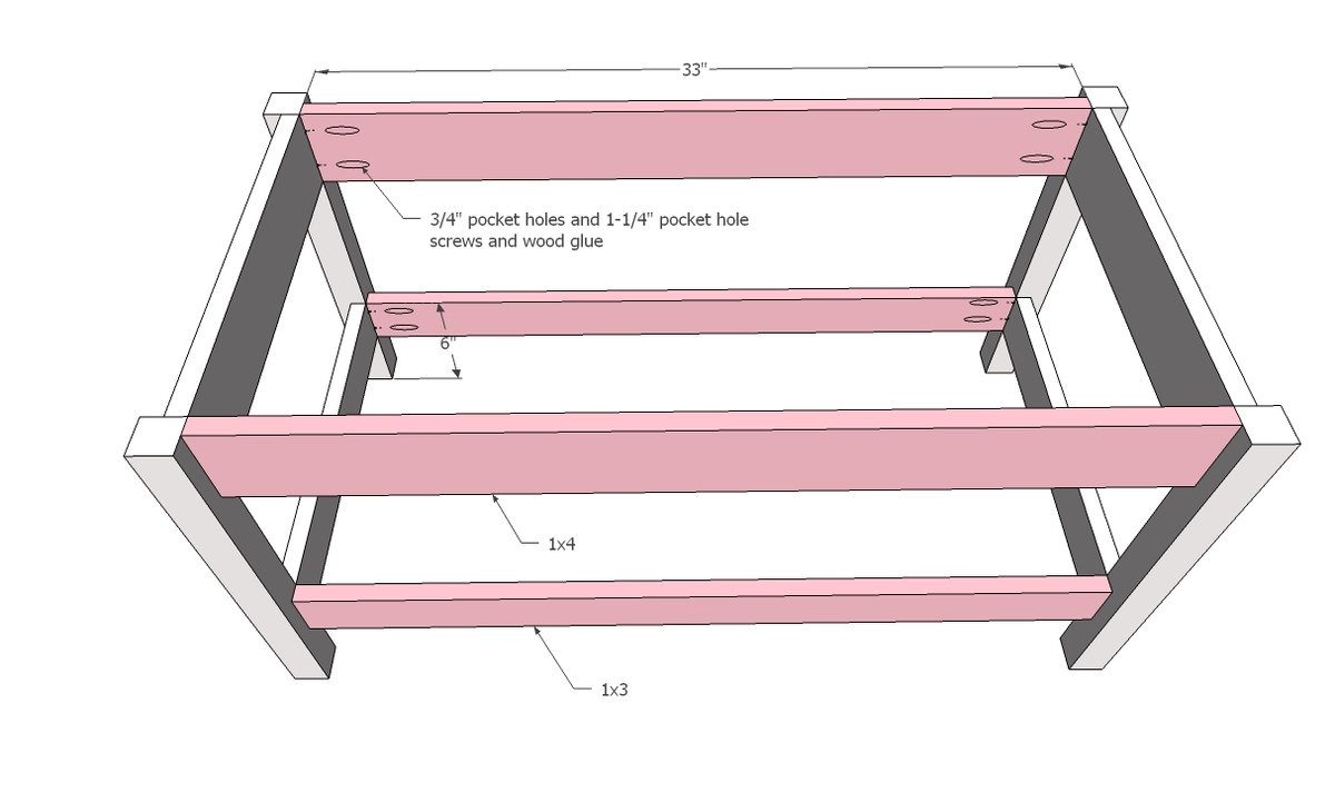 Simple Kids Play Table with Paper Roll Holder and Shelf — step 2
