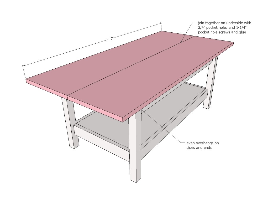 Simple Kids Play Table with Paper Roll Holder and Shelf — step 4
