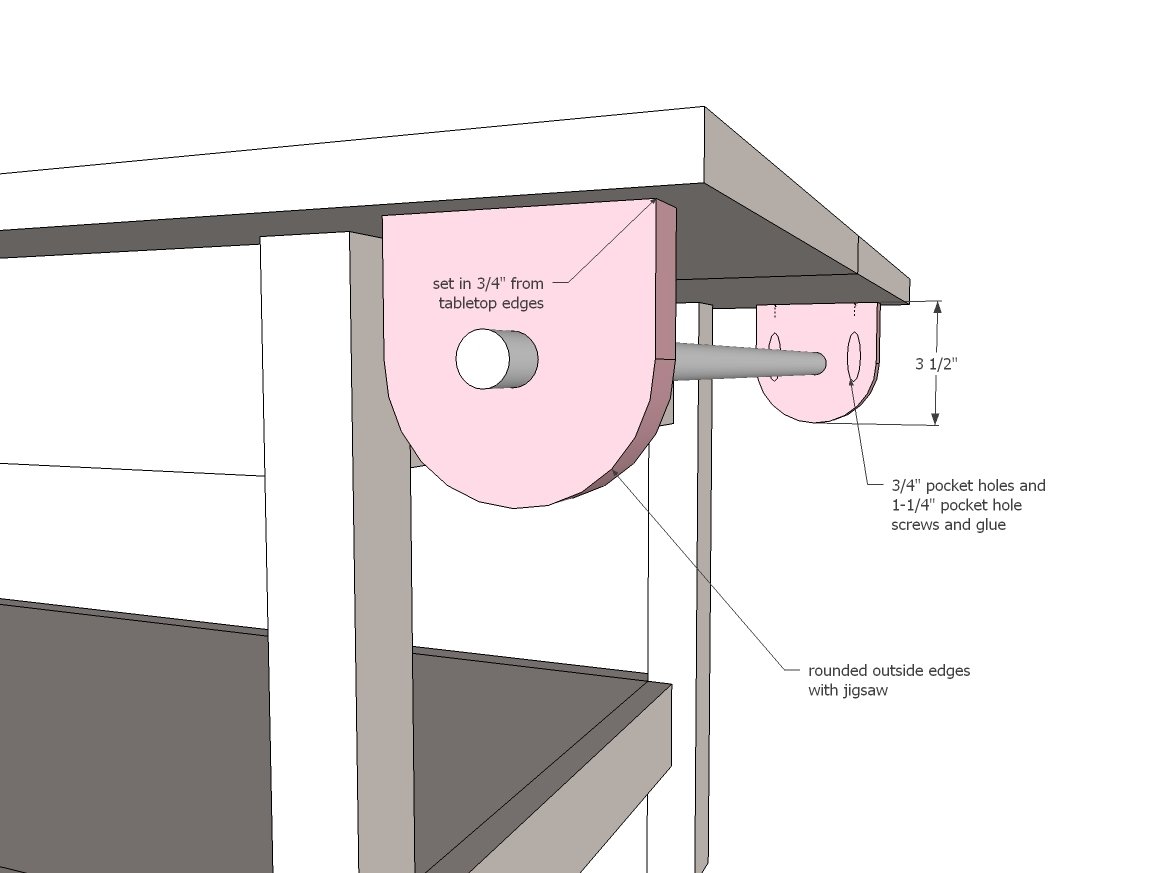 Simple Kids Play Table with Paper Roll Holder and Shelf — step 5