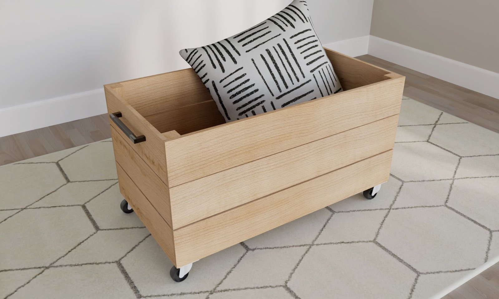 Simple Open Top Wood Toy Box