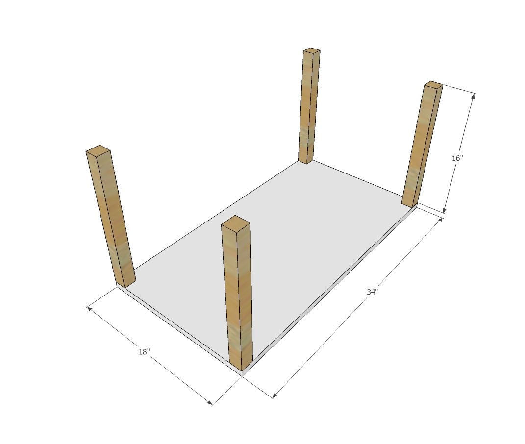 Simple Open Top Wood Toy Box — step 1