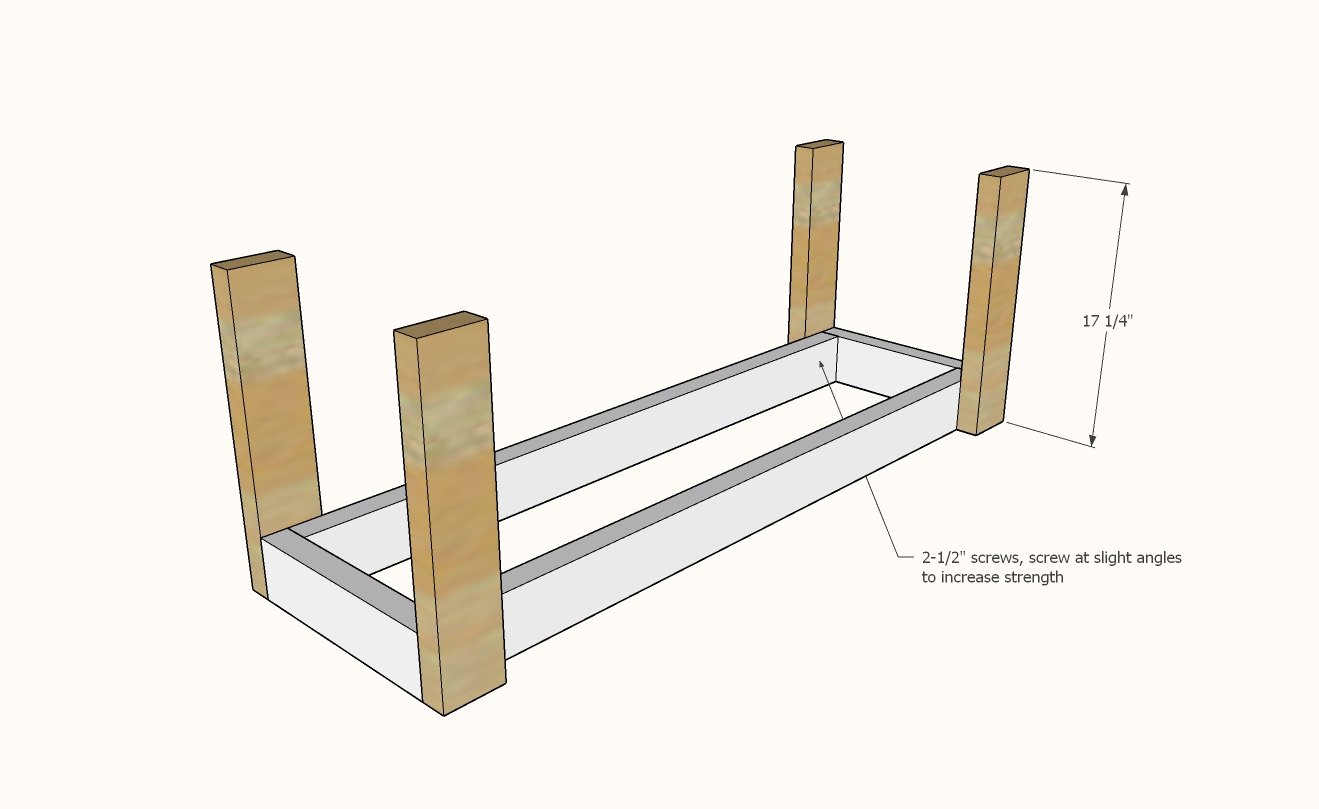 Simple Outdoor Dining Bench — step 2