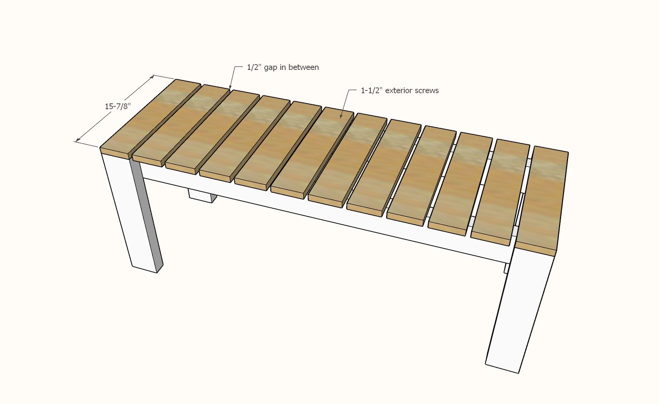 Simple Outdoor Dining Bench — step 3